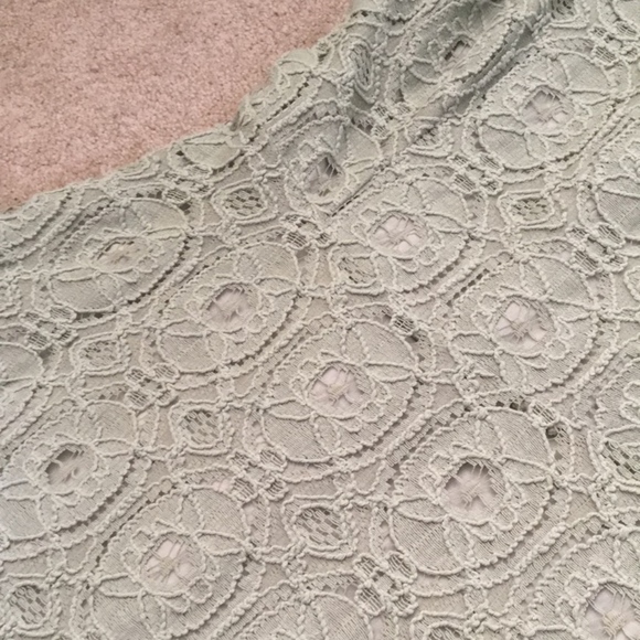 Altar'd State Dusty Sage High Neck Lace Dress - Picture 3 of 5